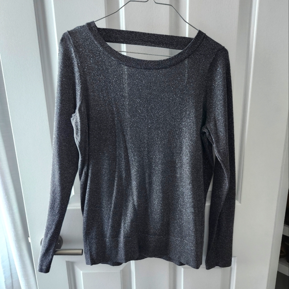Women's The Limited Sparkle Grey Open Back Sweater